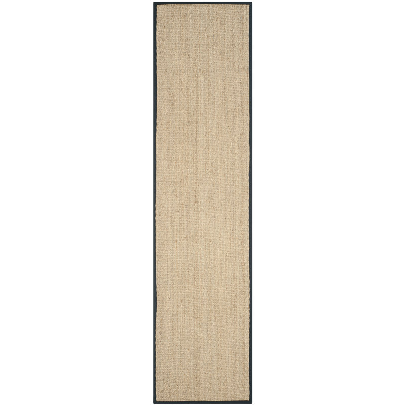 Emmaline Hand Woven Area Rug, Runner 76 x 305 cm, Natural/Black