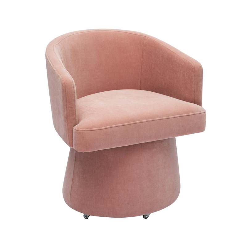 Chaise de bureau en tissu recyclé Chadbourn, Rose