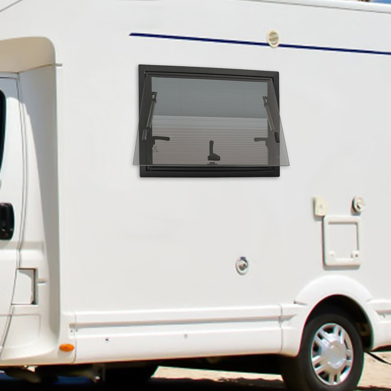 OUKANING Black Aluminum RV Camper Van Push Out Window