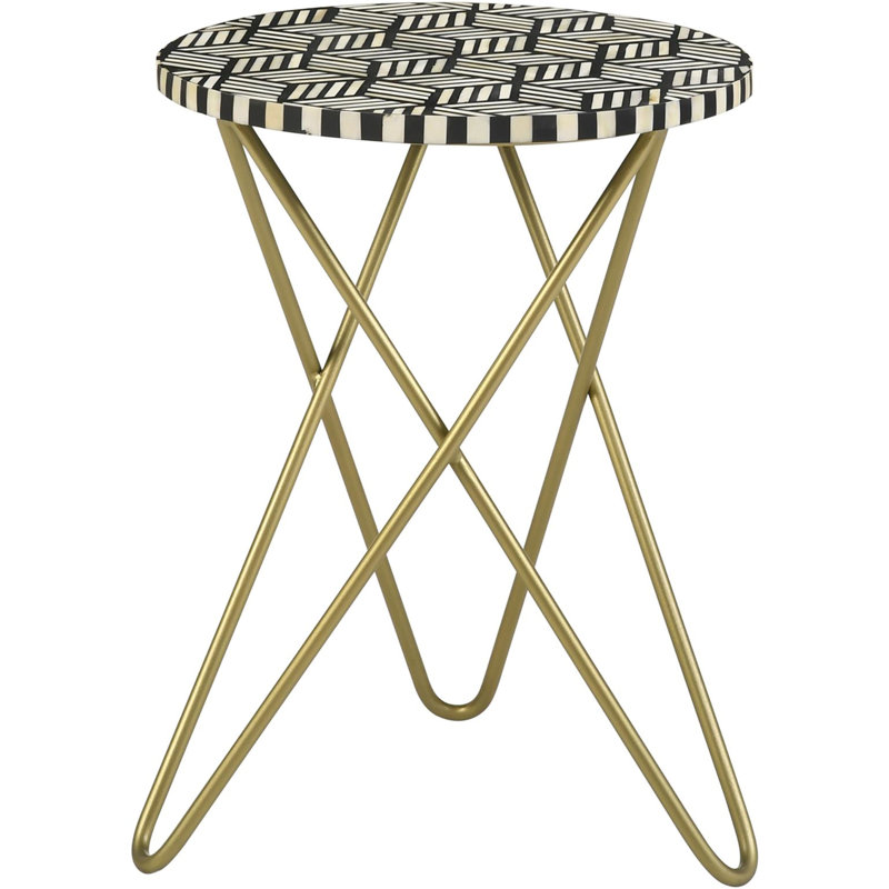 Table d'appoint noire et blanche avec mosaïque enchanteresse - Rehaussez votre espace de vie