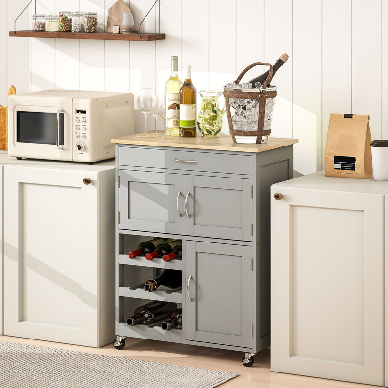 Solid Wood Kitchen Cart
