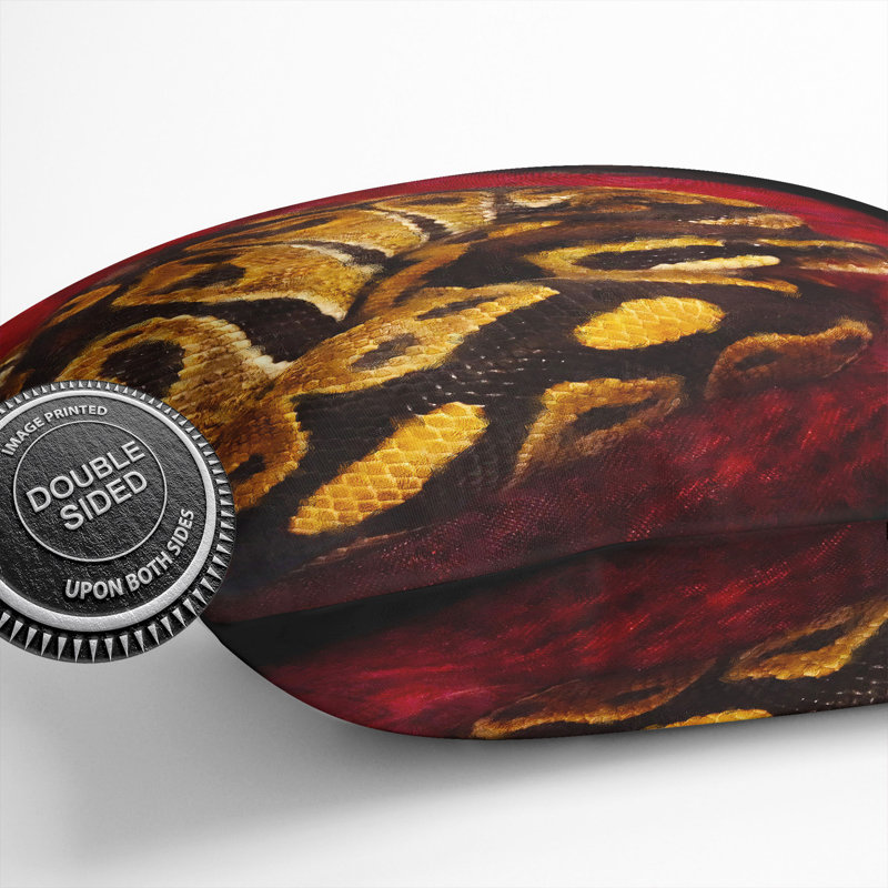 Python Snake Painting Square Throw Cushion, 40cm H x 40cm W x 15cm D