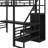 Full Size Metal Loft Bed With Desk, Storage Staircase And Small Wardrobe-106969732