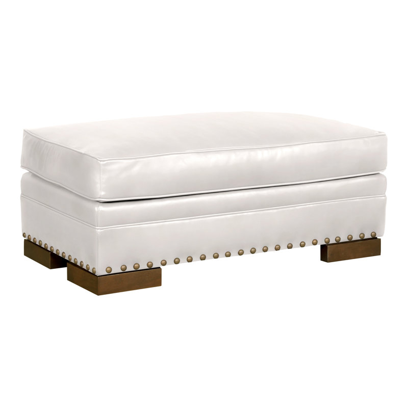 Riverside Ottoman, Dove Gray, Regent Chalk Genuine Leather, Yes