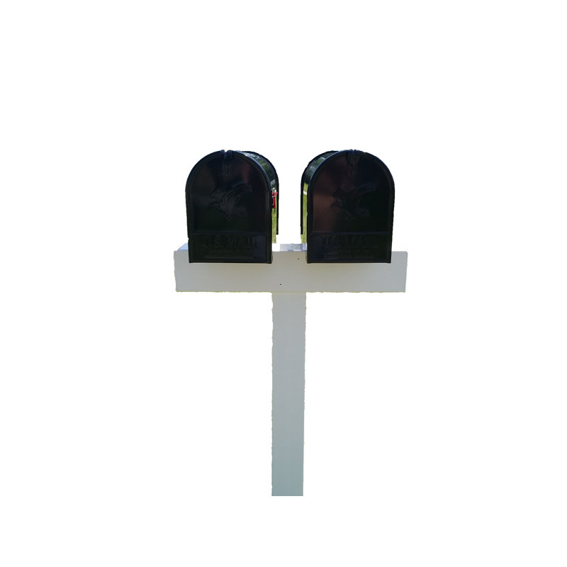 White Vinyl Mailbox Post Sleeve with Stainless Steel Hardware