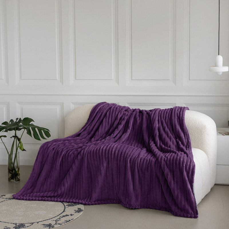 BELLISSIMA PLUSH THROW, 305cm x 305cm, Aubergine