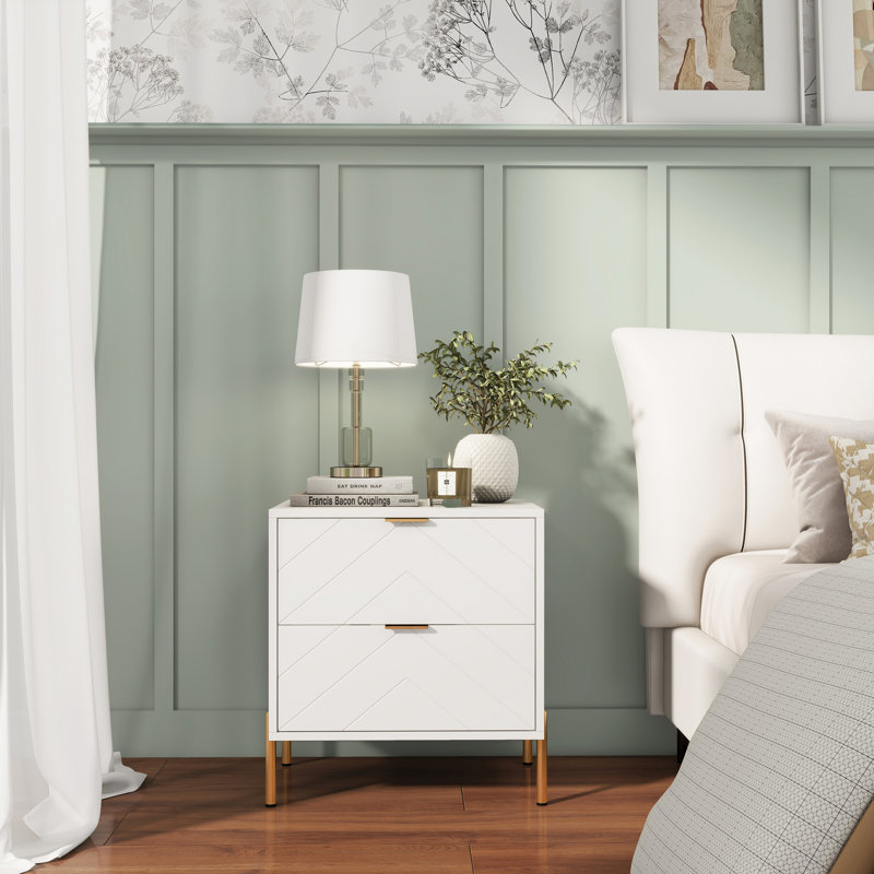 Table de chevet double (ensemble de 2), Blanc