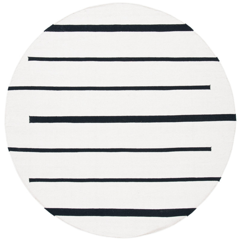 Mana Cotton Striped Indoor Rug, Round 8'