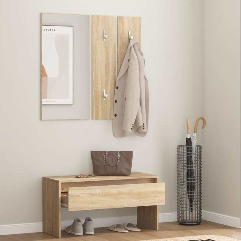 Ivens vidaXL Hallway Furniture Set Engineered Wood, Oak