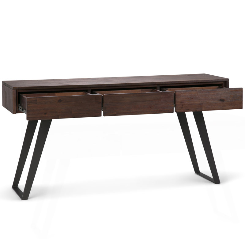 Console - canapé gris anthracite vieilli, Marron foncé