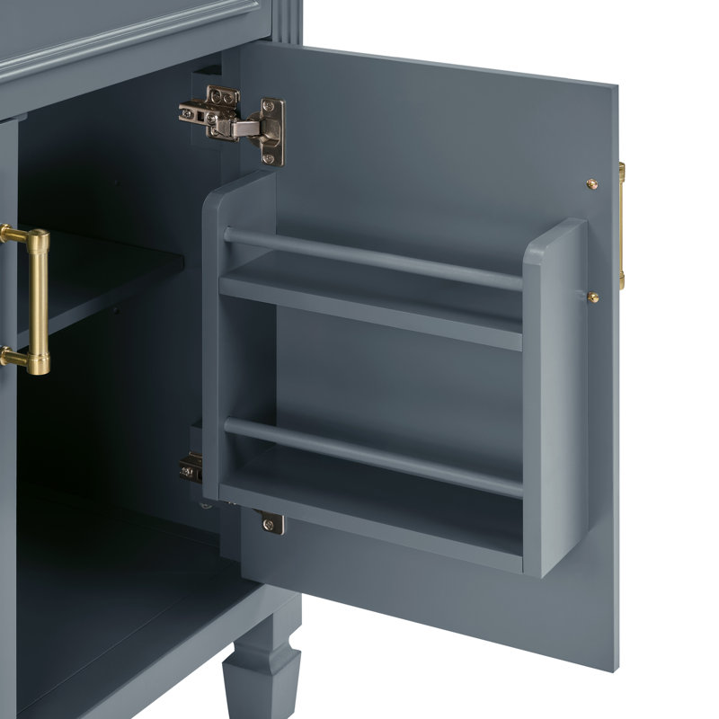 Meuble-lavabo en céramique Classic, Bleu foncé / doré