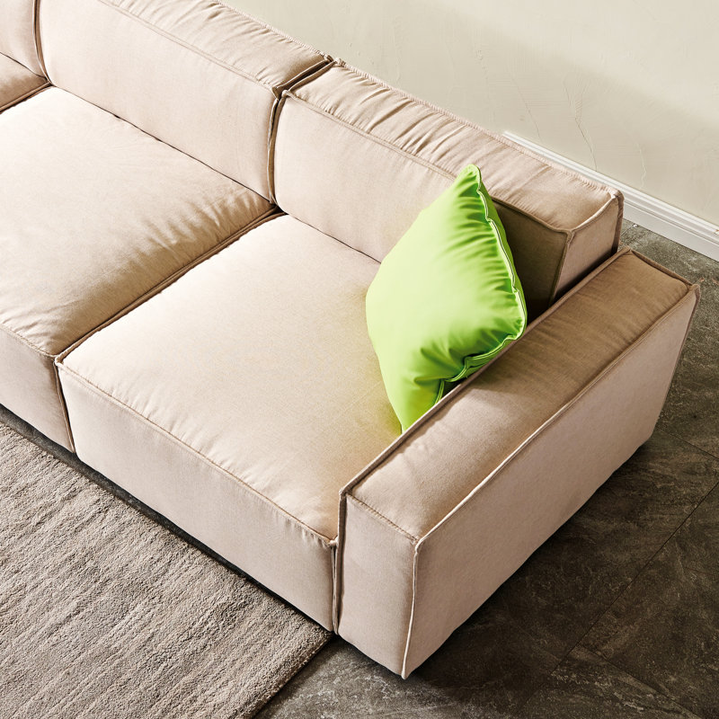 4 - Piece Upholstered Sectional, Dark Gray Linen Blend, Left Hand Facing