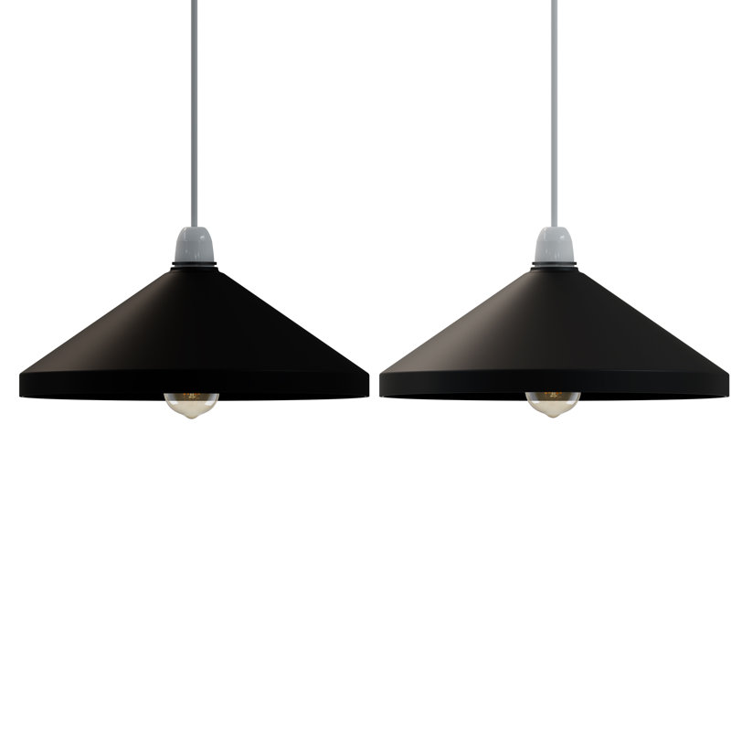 19cm H Metal Cone Lamp Shade ( Screw On ), Black