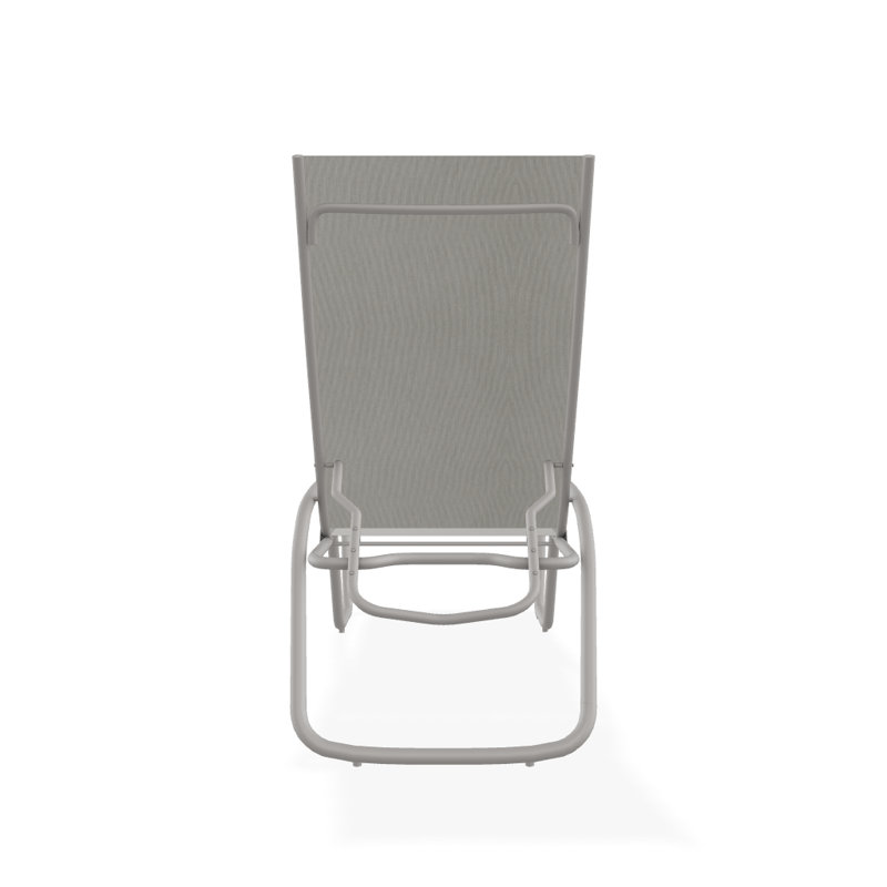 Outdoor Rust-Resistant Metal Chaise Lounge, Textured Warm Gray, Augustine Oyster