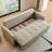 84.25"Beige Tech Fabric Convertible Pull-Out Sofa Bed