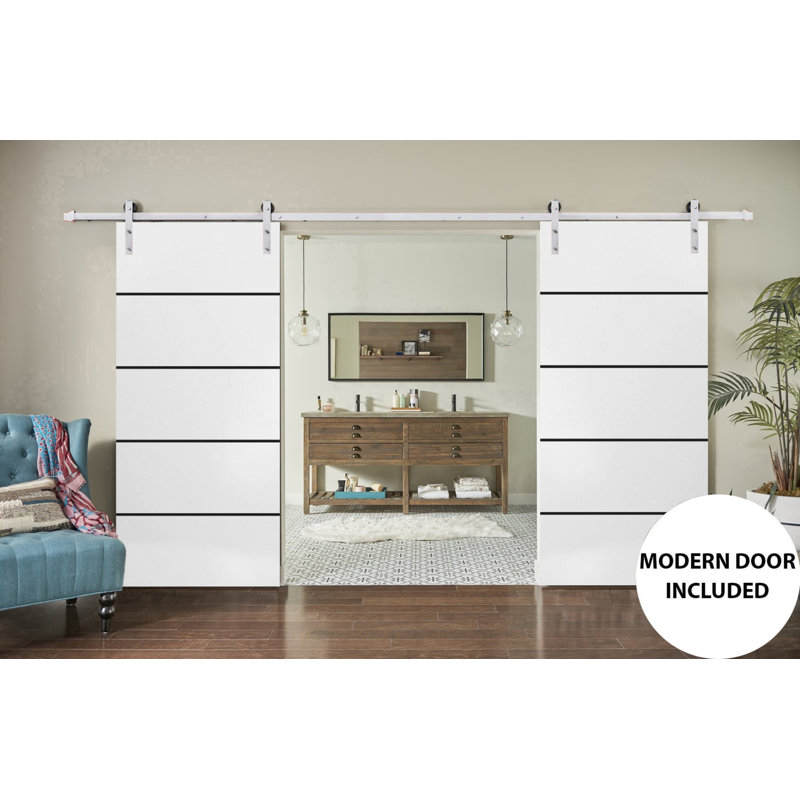 Finition en bois massif manufacturé, Satin blanc, 36 po x 80 po