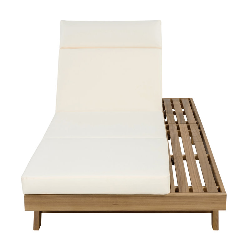 Lounge Chaise With Water-Resistant Lounge Cushions, Beige, Light Brown