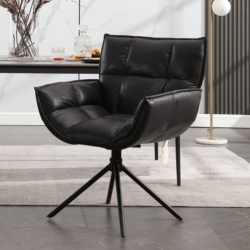 Fauteuil d'appoint pivotant, Similicuir noir