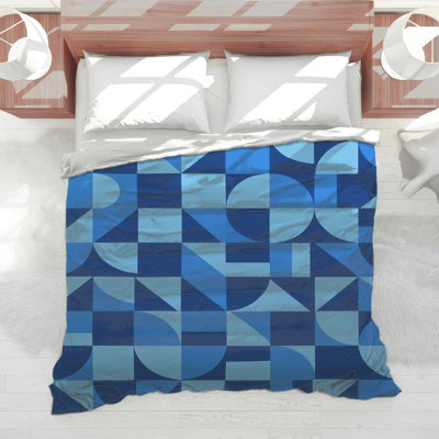 Blue Geometric Shapes Comforter