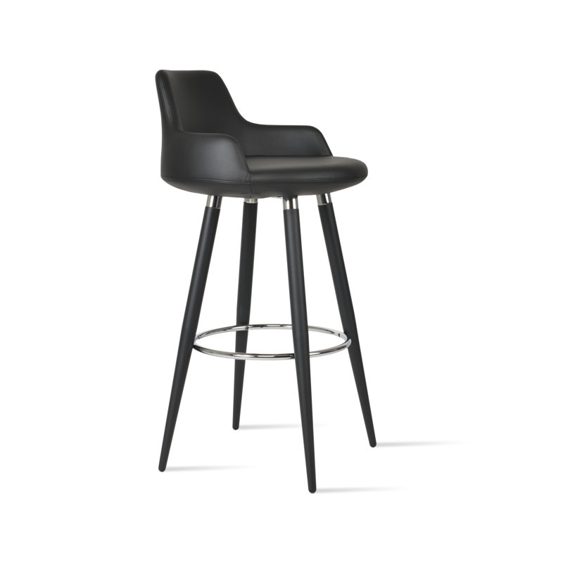 Tabouret de bar et de comptoir Dervish Ana, Tabouret de bar (hauteur d'assise de 29,5 po), Noir