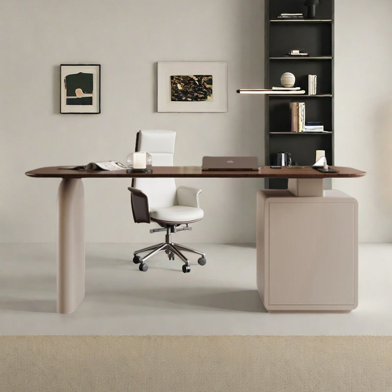 Bureau crème pour bureau à domicile, H 29,53 po x l 62,99 po x P 27,56 po