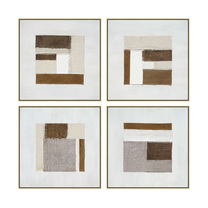 Whitfield, ensemble de 4 toiles abstraites encadrées