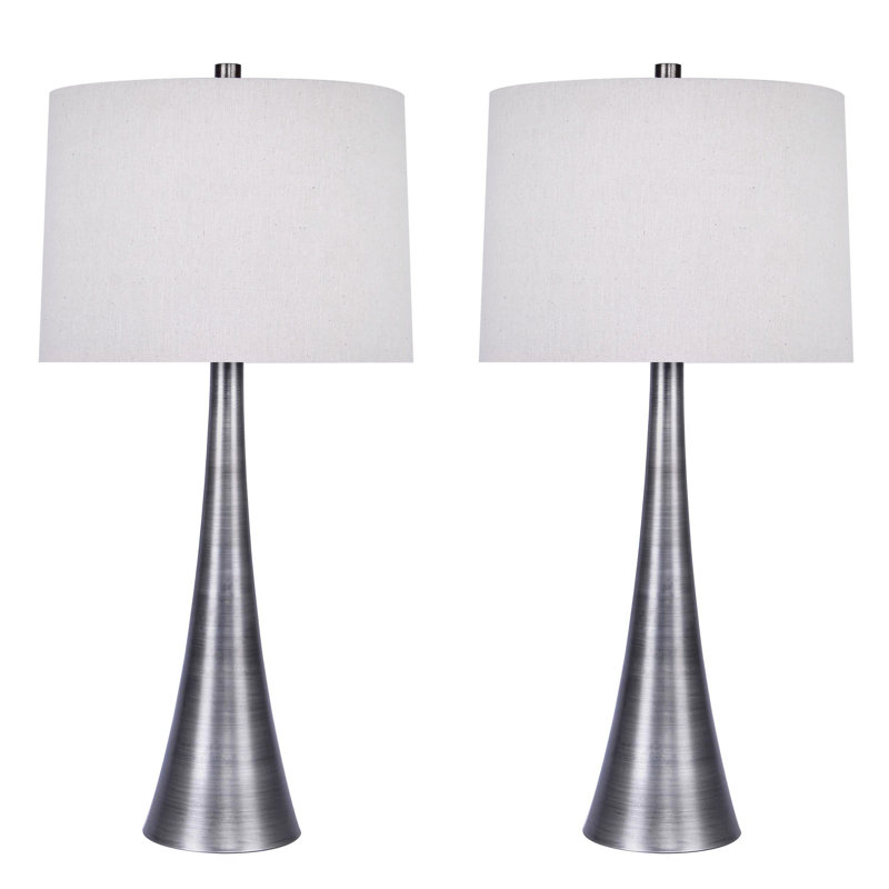 Calesha Metal Table Lamp, Vintage Metal, Cream Basketweave