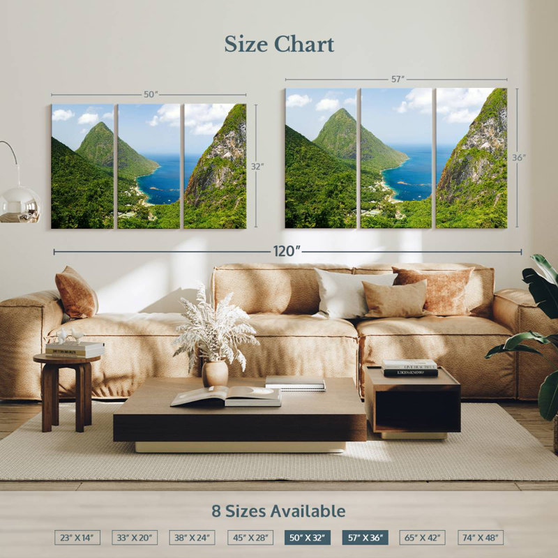 Montagnes Gillard Piton, H 32 po x l 50 po