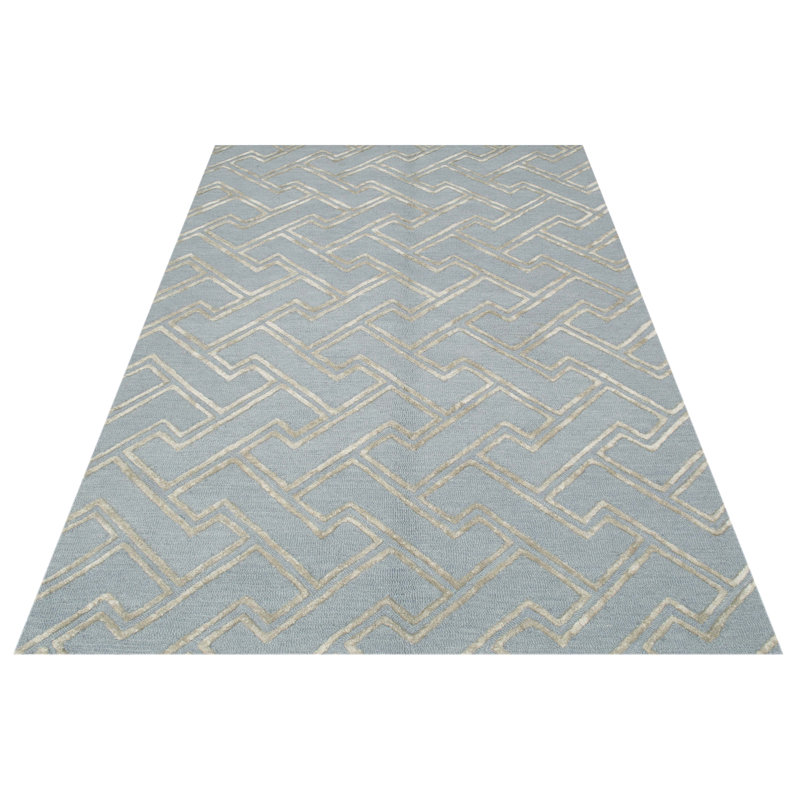 Stapple Geometric Hand Woven Area Rug, Rectangle 122 x 183cm