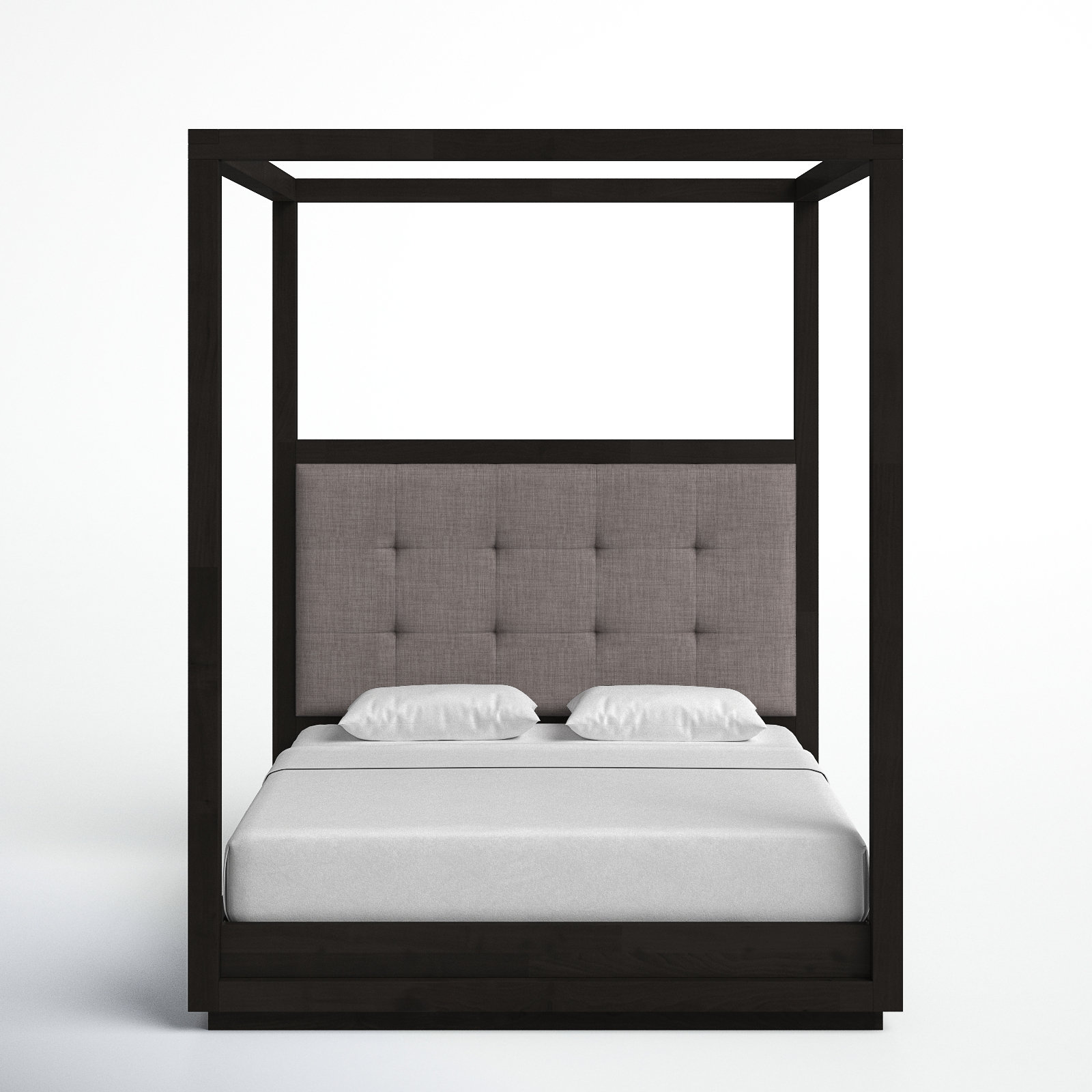 Eloise Upholstered Canopy Bed, California King, Bella Gray