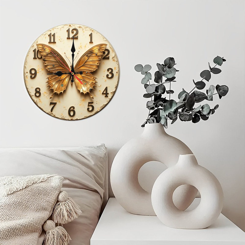 Horloge décorative papillon