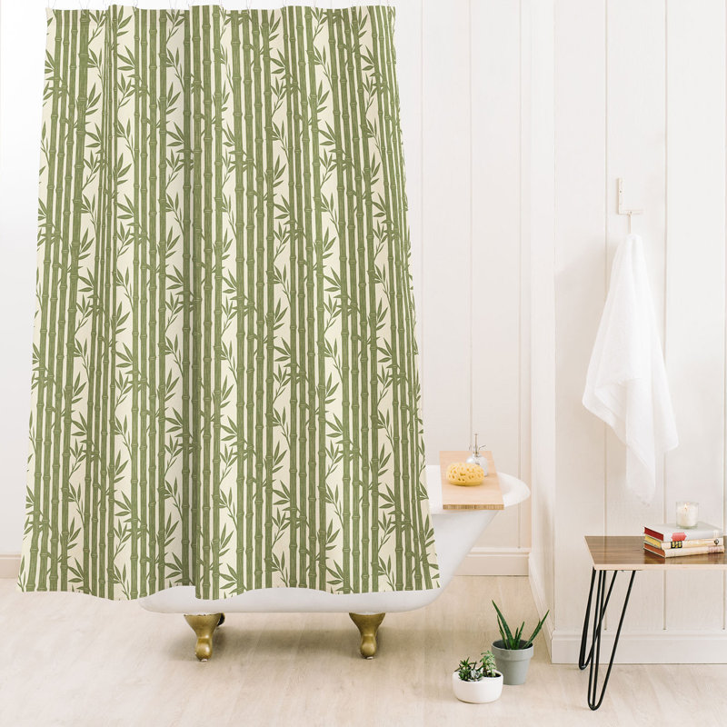 Rideau de douche Ninola Design, Motif floral vert