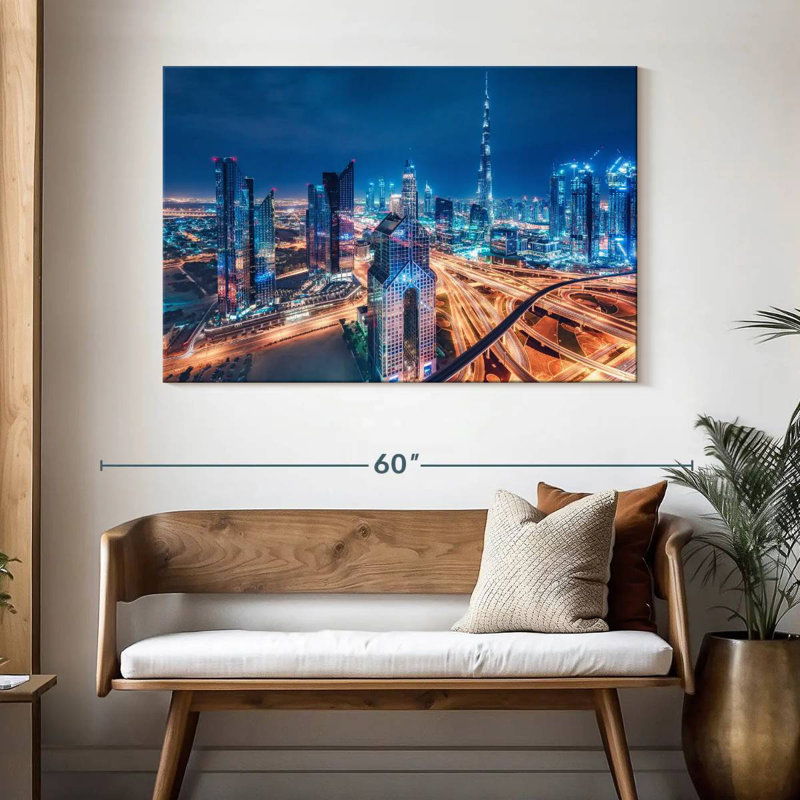 Horizon futuriste de Dubaï, H 32 po x l 48 po