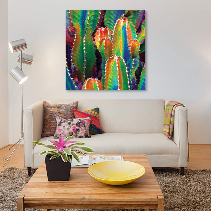 «Neon Desert II» par James Burghardt, impression sur toile tendue, H 12 po x l 12 po x P 0,75 po, Toile tendue, Pas de tapis