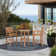 3 Piece Teak Wood Bistro Bar Set Including 36" Round Half Moon Table And 2 Abacho Barstools With Arms