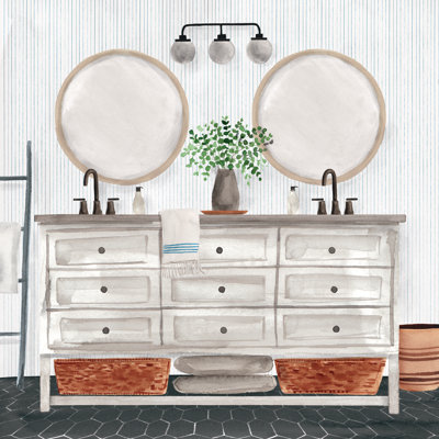 Farmhouse Bathroom - Wrapped Canvas Art Prints