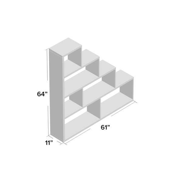 Latitude Run® Alinea 64" H x 61" W Step Bookcase & Reviews | Wayfair