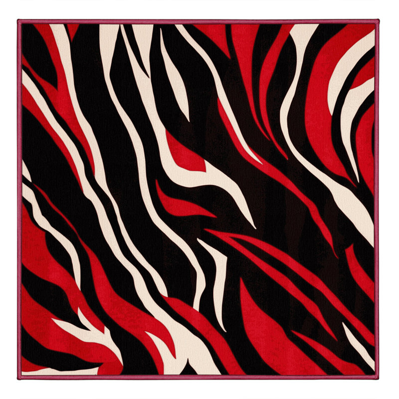 Fiery Cosmos Rug, Square 4'