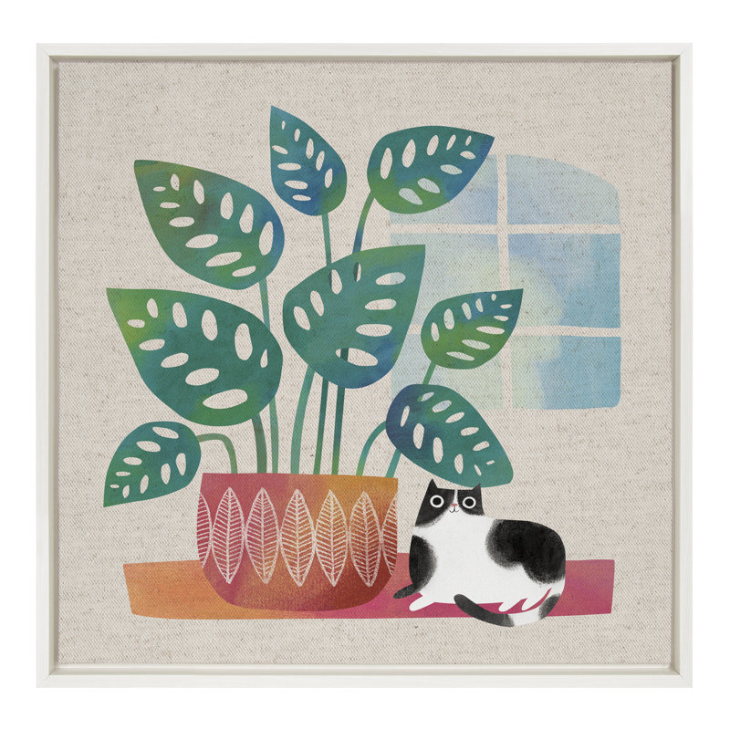 Impression sur toile encadrée «Big Plant» par planète chat