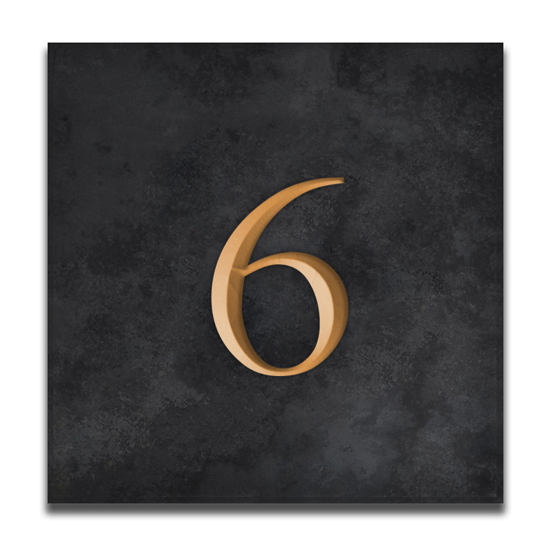 Velia 17.78cm H Stone House Number, Gold, 6