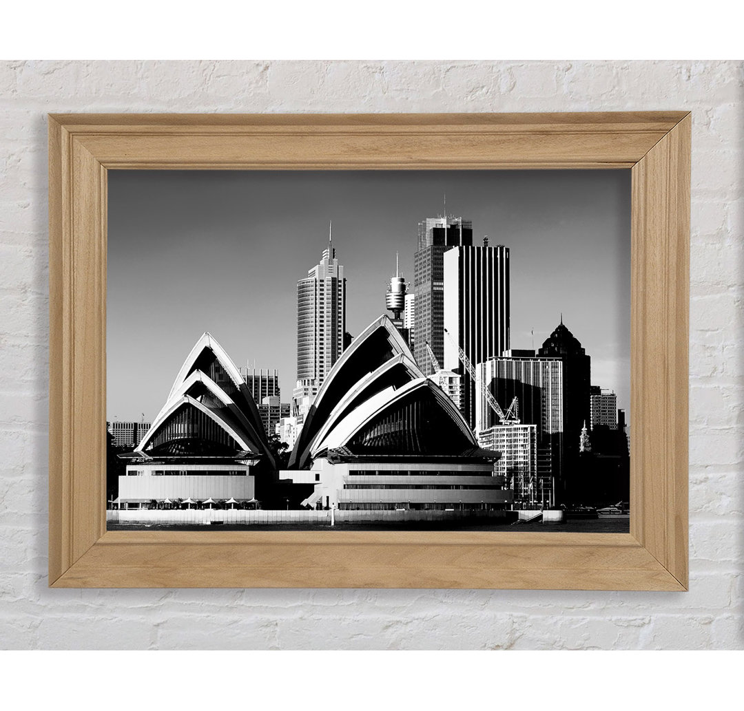 Sydney Opera House B N W Gerahmter Druck