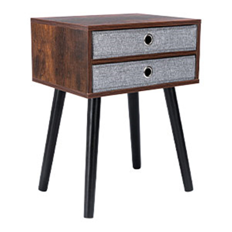 Nightstand, End Table with Fabric Storage Drawer Side Table for Bedroom