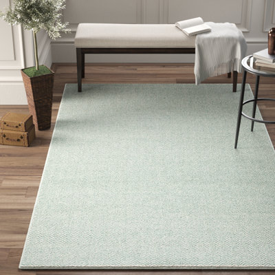 Tapis vert en laine fabriqué à la main Rita