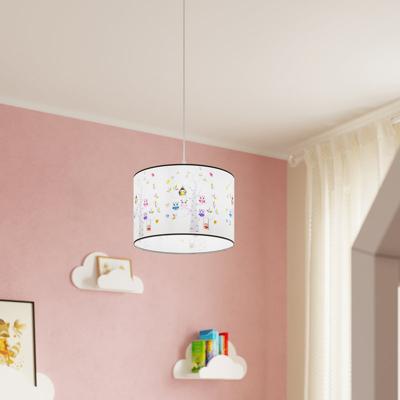 1 - Light White Pendant, 28cm H x 43cm W x 43cm D