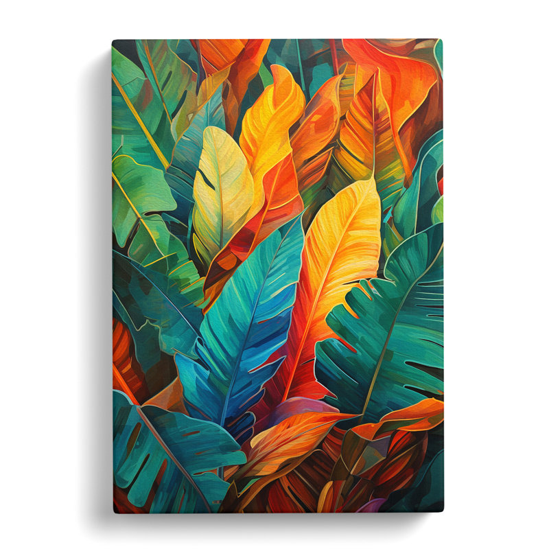 Tropical Leaf Futurism - Wrapped Canvas, 50cm H x 35cm W x 3cm D