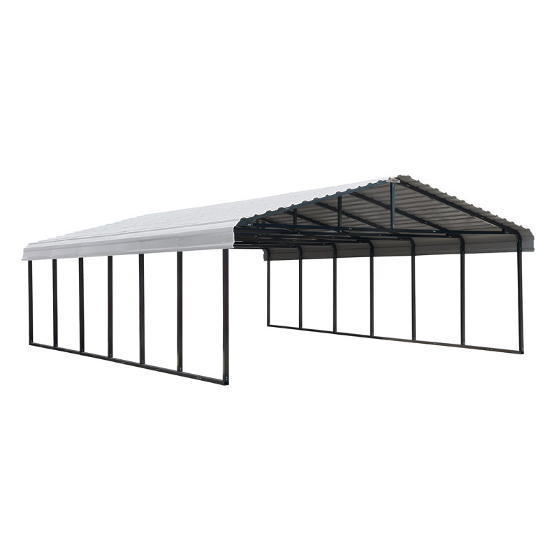 Galvanized Steel Carport, 20X29X7, Eggshell