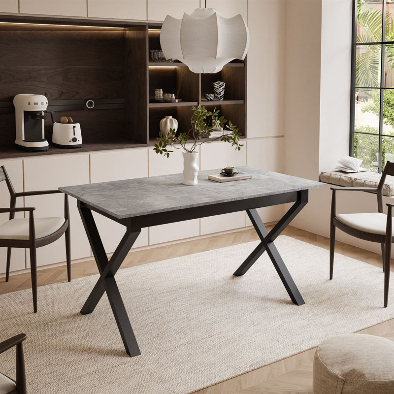 Extendable table ARTON II  140 cm,  "X" legs, Bellatro Grey, Black