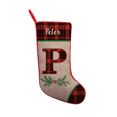 Christmas Personalized P Letter Stocking