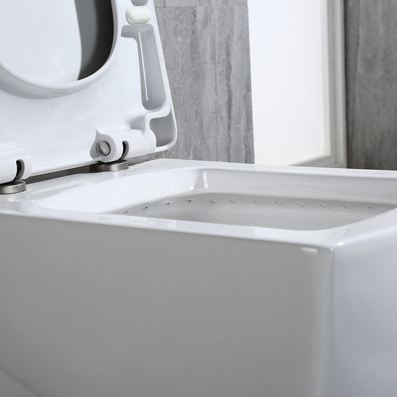 WoodBridge Flint 1.6 Gallons GPF Elongated Comfort Height Floor Mounted One-Piece Toilet (Seat Included), White