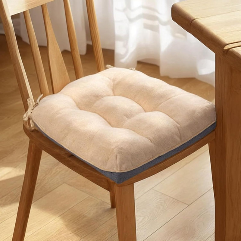 Dining Chair Cushions Set Of 4 Memory Foam 15.5 Inch Beige